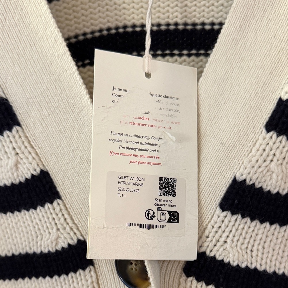 New Sezane Striped Cardigan. Medium. - Picture 4 of 9